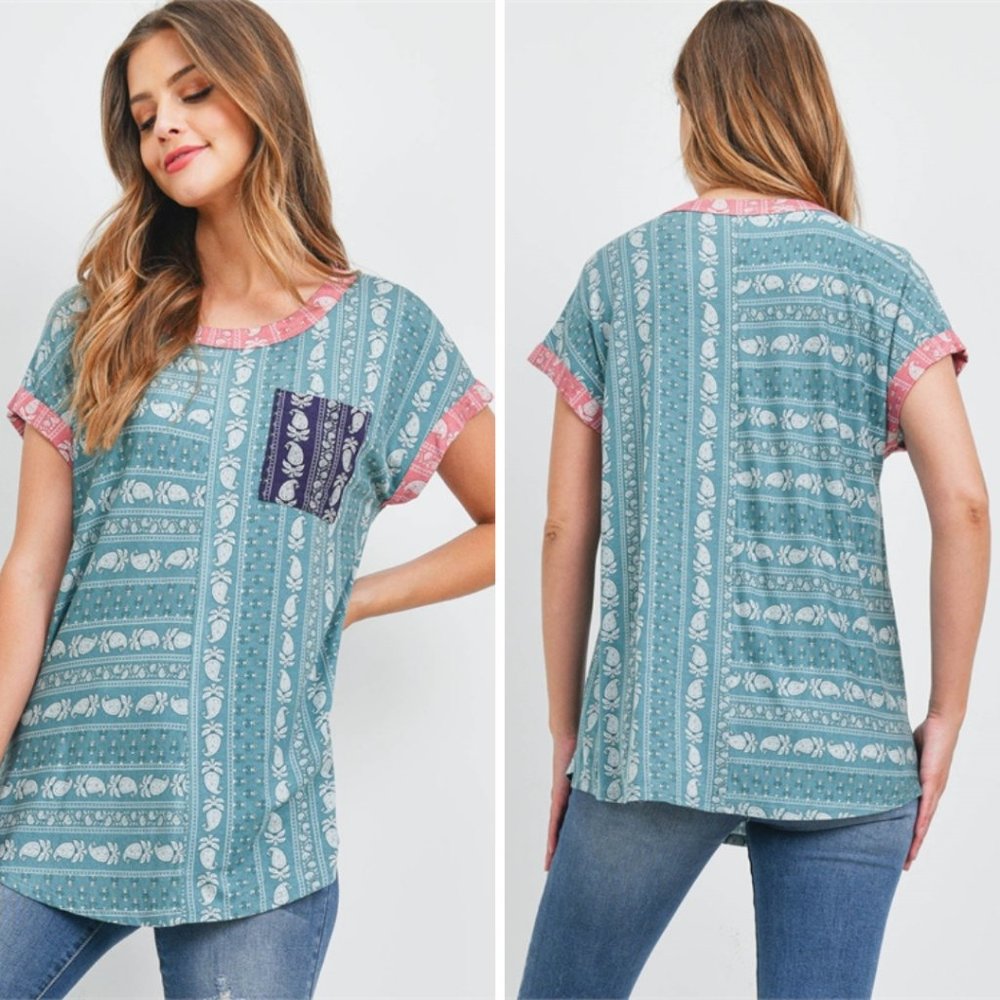 New Paisley Print Relaxed fit top